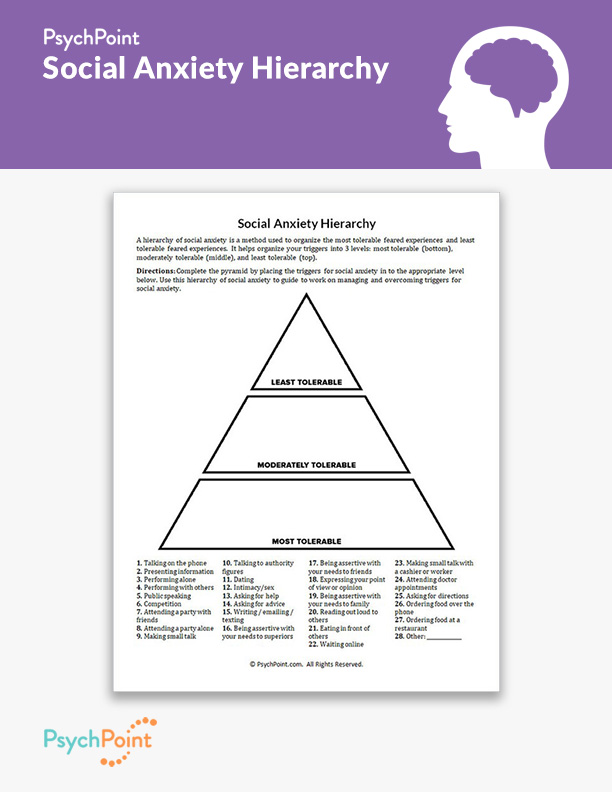 Social anxiety worksheets cbt